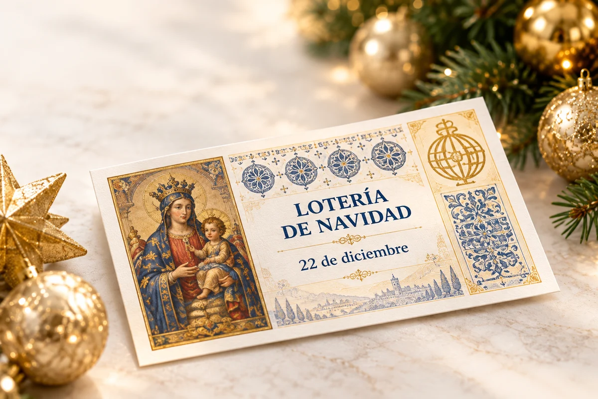 Composición ilustrativa de Lotería de Navidad con decoración de temporada